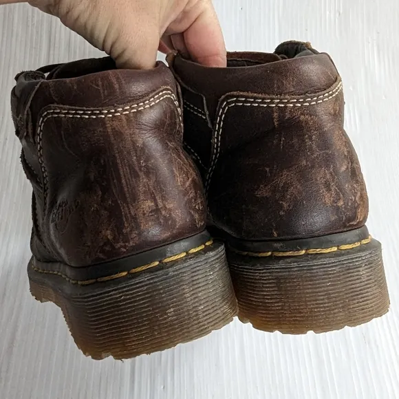 DOC MARTENS 12305 chunky chonky lace-up high top brown leather boots size 6