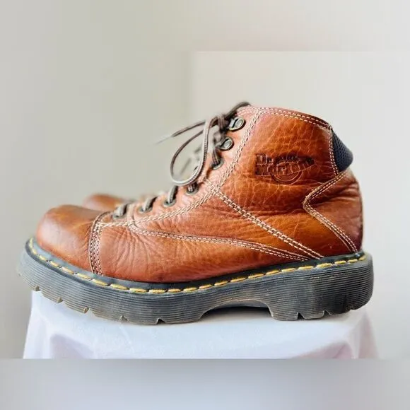 DOC MARTENS 8A07 RARE VINTAGE Y2K high top brown leather chunky lace-up boots