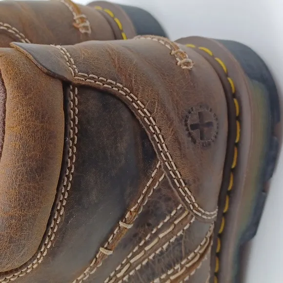Doc Martens Quincy Chunky Leather Boots Size 12M Brown 90s Y2K Unisex