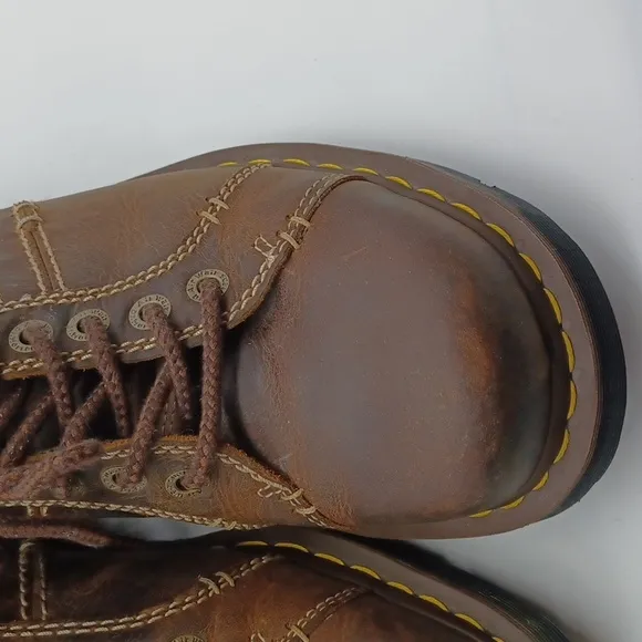 Doc Martens Quincy Chunky Leather Boots Size 12M Brown 90s Y2K Unisex