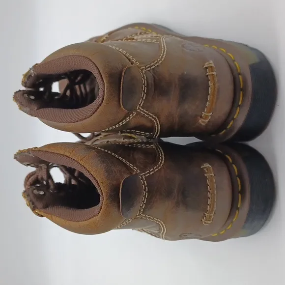 Doc Martens Quincy Chunky Leather Boots Size 12M Brown 90s Y2K Unisex