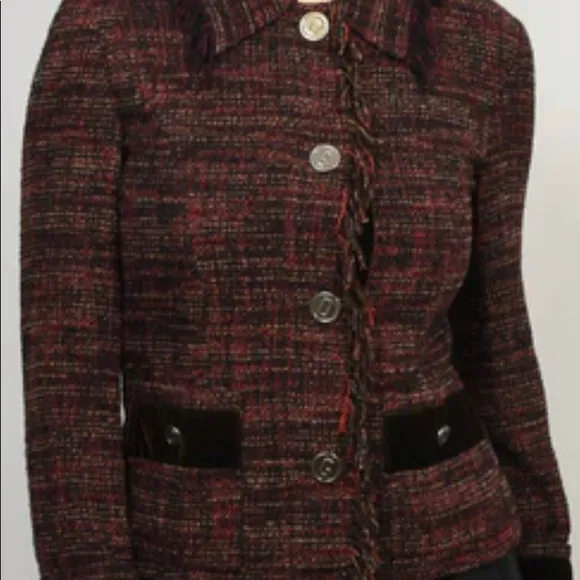 Dolce Gabbana tweed alpaca wool velvet knitted blazer jacket rare