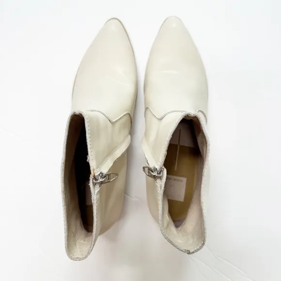 Dolce‎ Vita Azyan Ivory Leather Ankle Boots 9.5