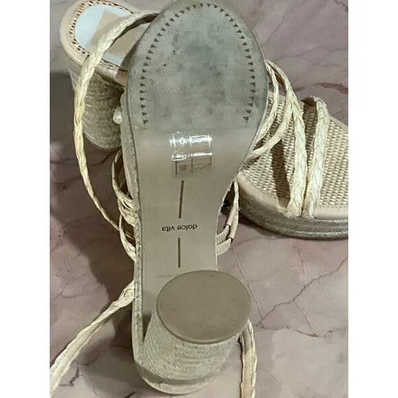 Dolce Vita Catina High Heels in Light Natural 8 with box Womens Platform Raffia