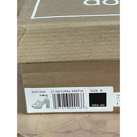 Dolce Vita Catina High Heels in Light Natural 8 with box Womens Platform Raffia