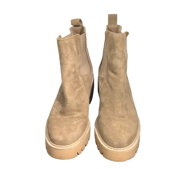 Dolce Vita Halina Chunky Platform Boots Suede Leather