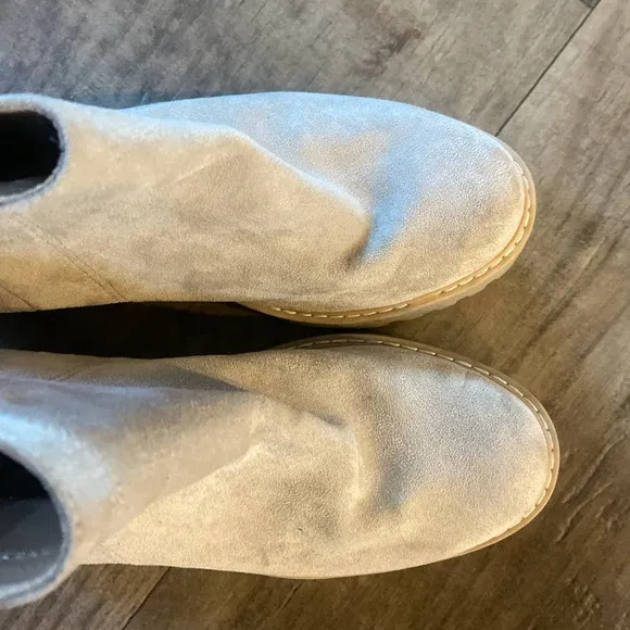 DOLCE VITA‎ Neutral Suede Rielle Chunky Platform Wedge Ankle Boots