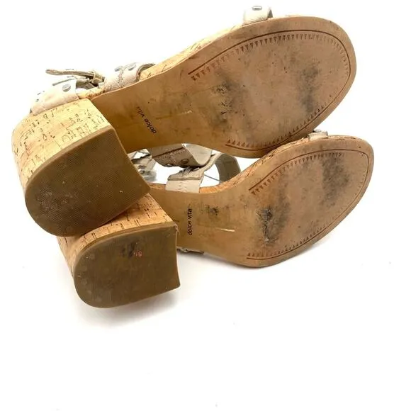 DOLCE VITA (similar style to LAURENCE DECADEE sandals) chunky heel sandals sz 10