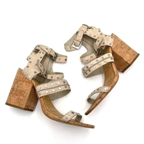 DOLCE VITA (similar style to LAURENCE DECADEE sandals) chunky heel sandals sz 10