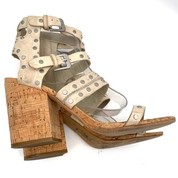 DOLCE VITA (similar style to LAURENCE DECADEE sandals) chunky heel sandals sz 10