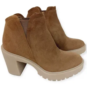 Dolce Vita SZ 7 Cashe H2O Waterproof Lugged Sole Camel Suede Boots Retro $160