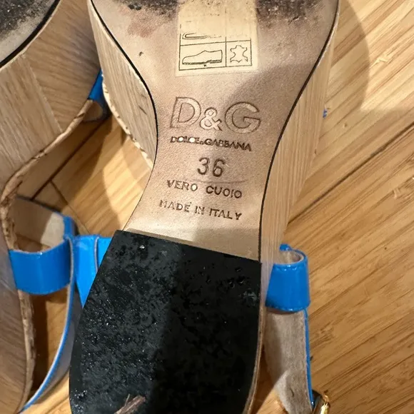 Dolce&amp; Gabbana Slingback Sandals Blue Size 6/ EU 36