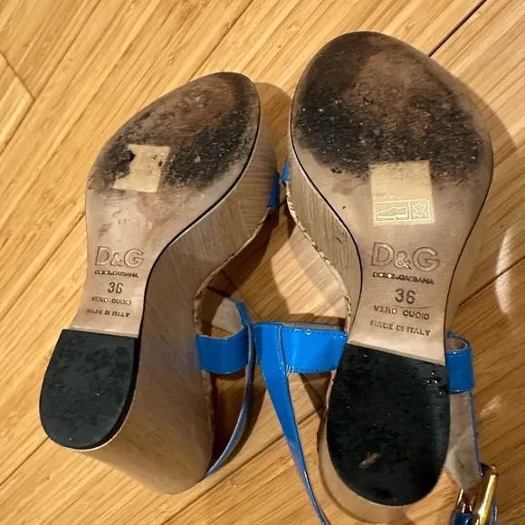 Dolce&amp; Gabbana Slingback Sandals Blue Size 6/ EU 36