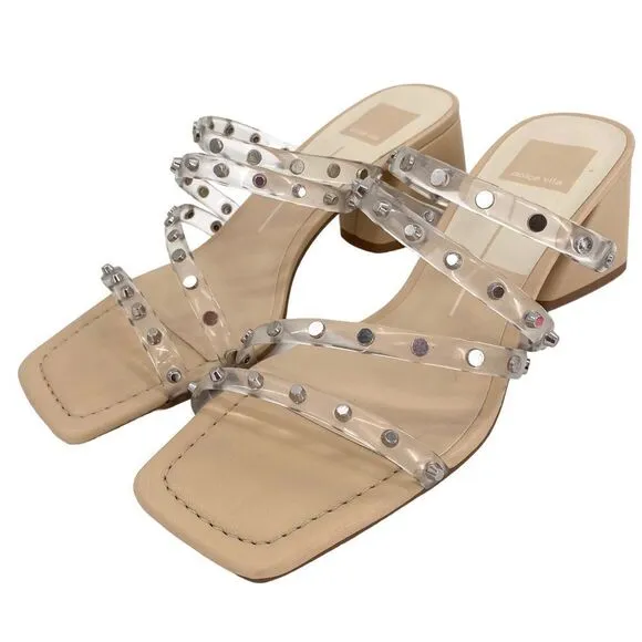 Dolce Vita Marie Strappy Heeled Sandals Crystal Vinyl