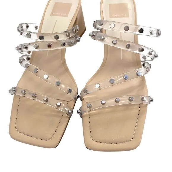 Dolce Vita Marie Strappy Heeled Sandals Crystal Vinyl