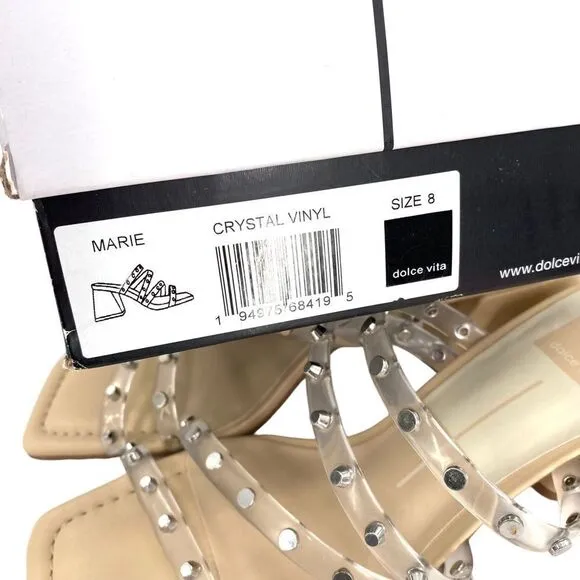 Dolce Vita Marie Strappy Heeled Sandals Crystal Vinyl