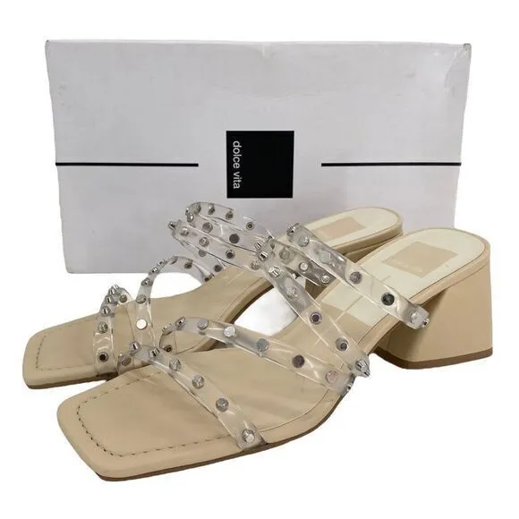 Dolce Vita Marie Strappy Heeled Sandals Crystal Vinyl