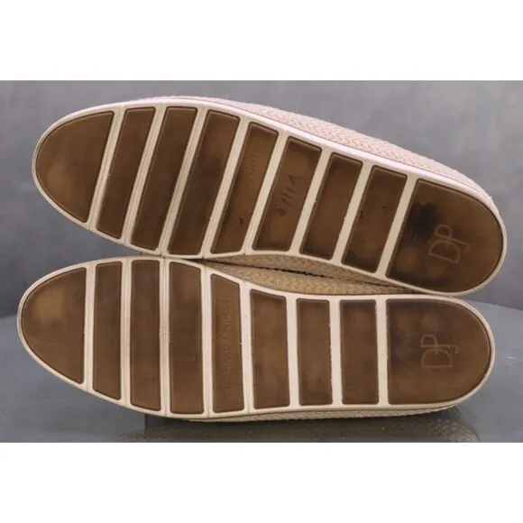 Donald J Pliner Palm Women's Espadrille Loafers Shoes Sz 7.5 Leather Pewter Gold