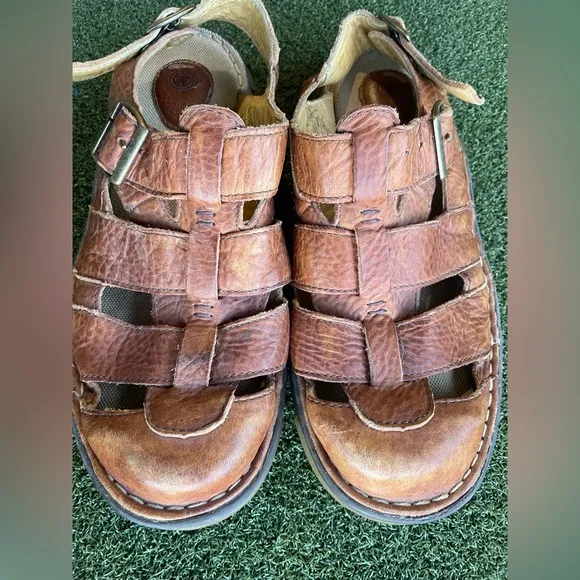 Dr. Doc Martens Brown Leather Fisherman Sandals Distressed Mens Size 10