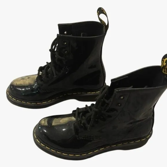 Dr. Martens 1460 Patent Leather Lace Up Boots Size Womens 6 EU 37