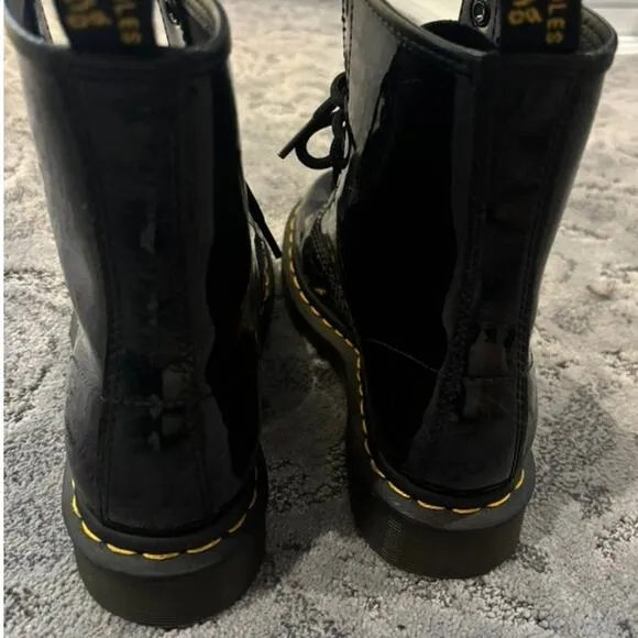 Dr. Martens 1460 Patent Leather Lace Up Boots Size Womens 6 EU 37