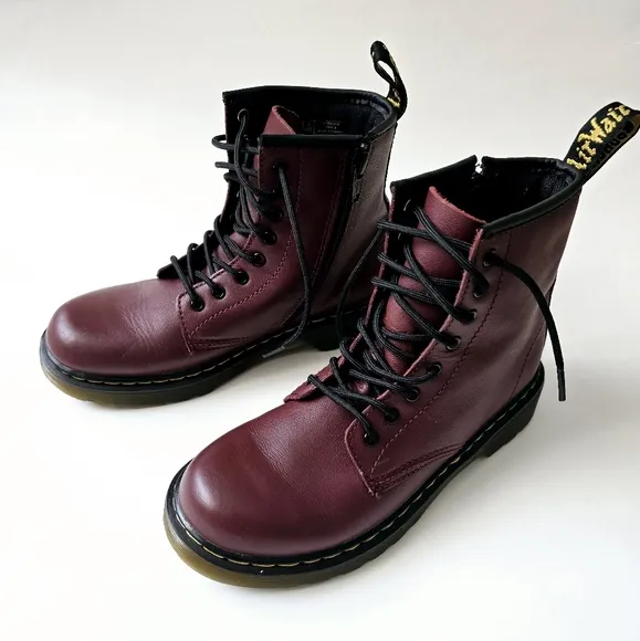 DR. MARTENS 1460 Unisex Kids Cherry Red Boots 3