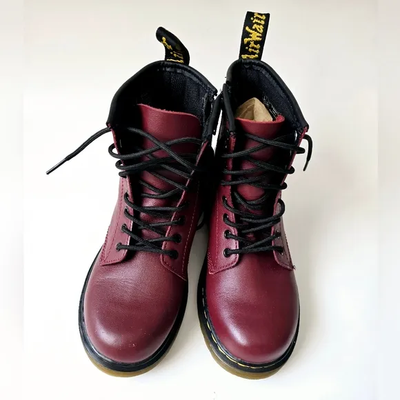 DR. MARTENS 1460 Unisex Kids Cherry Red Boots 3