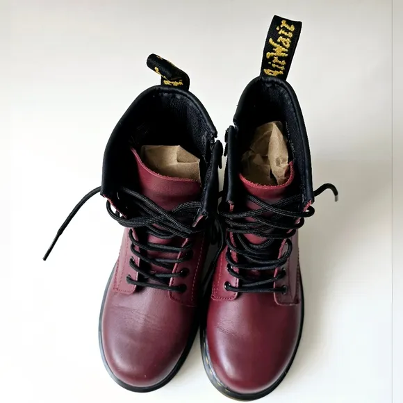DR. MARTENS 1460 Unisex Kids Cherry Red Boots 3