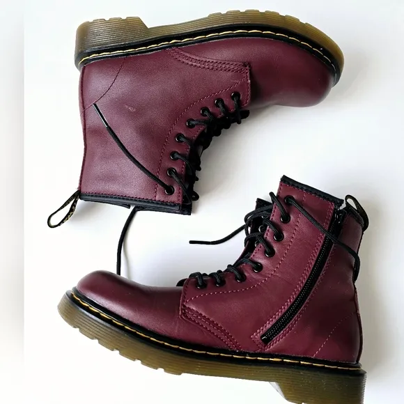 DR. MARTENS 1460 Unisex Kids Cherry Red Boots 3