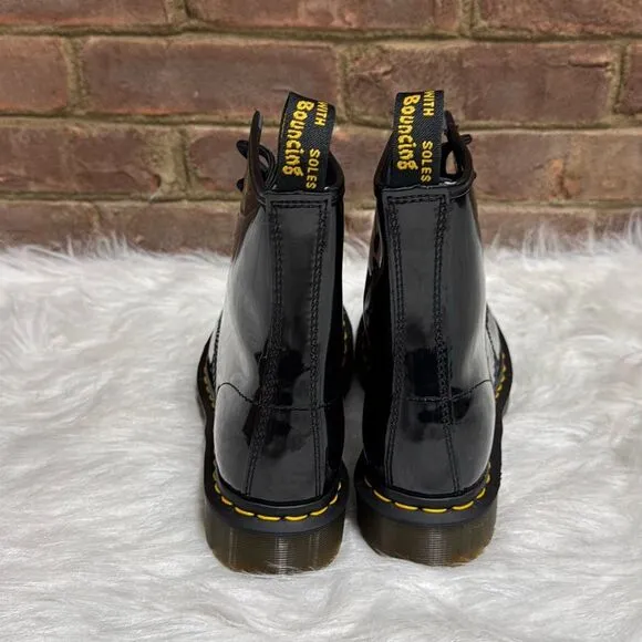 Dr. Martens 1460 Women's Black Patent Leather Lace Up Boots Size 7 NEW