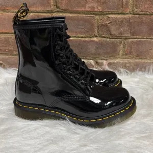 Dr. Martens 1460 Women's Black Patent Leather Lace Up Boots Size 7 NEW