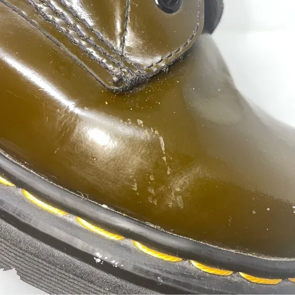 Dr. Martens AirWair Patent Leather Combat Boots – Brown – Size 6