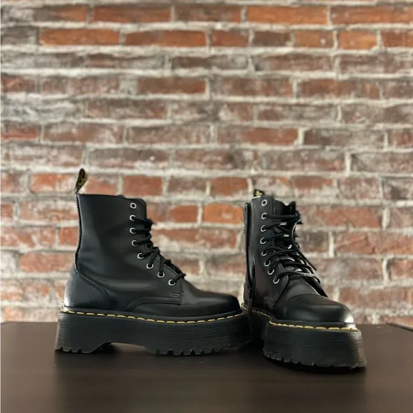 Dr. Martens Black Combat Boots with Chunky Sole