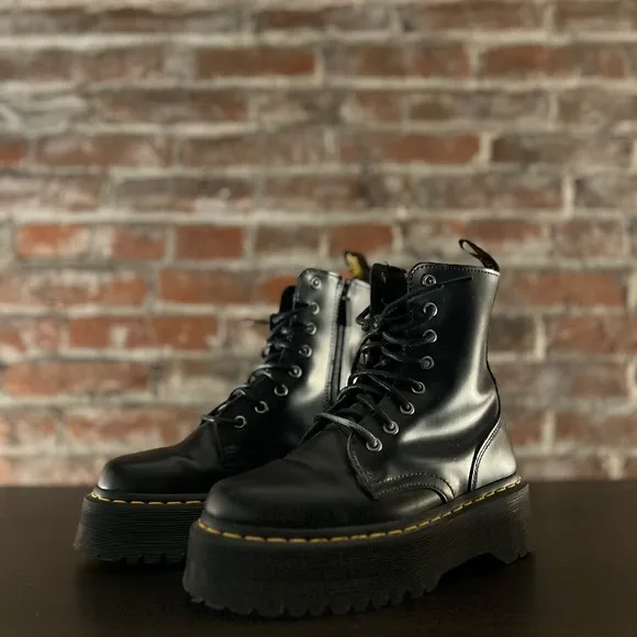 Dr. Martens Black Combat Boots with Chunky Sole