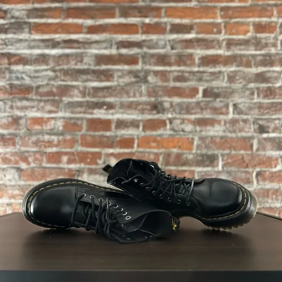 Dr. Martens Black Combat Boots with Chunky Sole