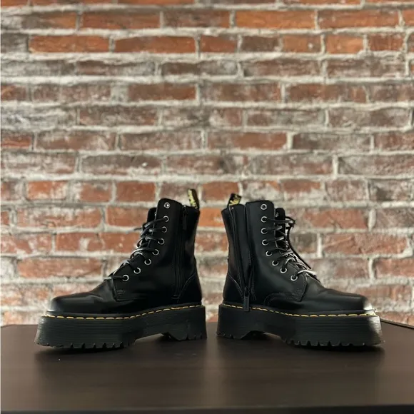 Dr. Martens Black Combat Boots with Chunky Sole