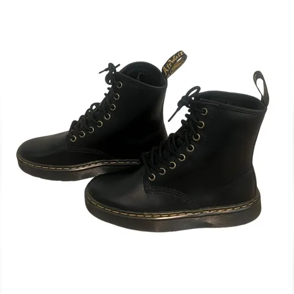 Dr. Martens Black Leather Ladies Size 11 Zavala Combat Moto Streetwear Boots NWT