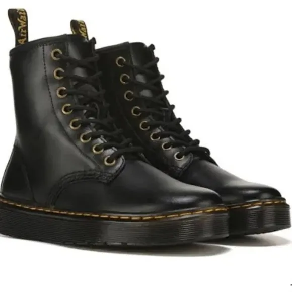 Dr. Martens Black Leather Ladies Size 11 Zavala Combat Moto Streetwear Boots NWT