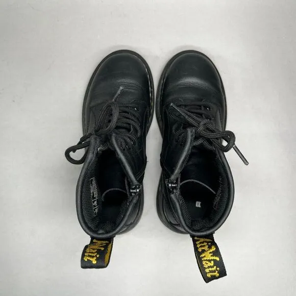 Dr. Martens Boots Boy's Size 2 1460 Softy T Black Leather Lace Up Combat Boots