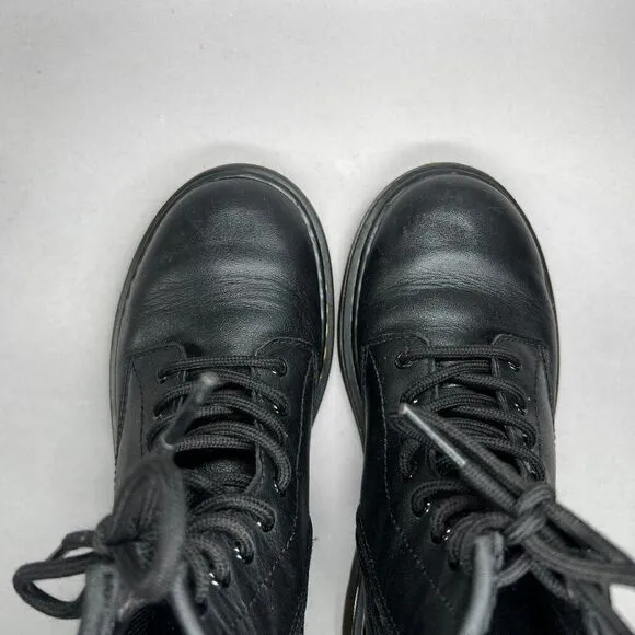 Dr. Martens Boots Boy's Size 2 1460 Softy T Black Leather Lace Up Combat Boots