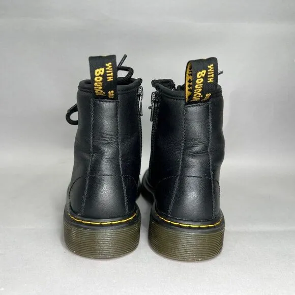 Dr. Martens Boots Boy's Size 2 1460 Softy T Black Leather Lace Up Combat Boots