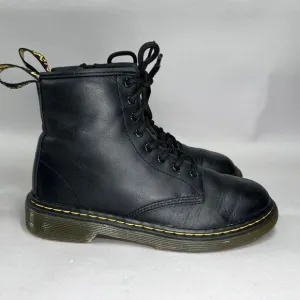 Dr. Martens Boots Boy's Size 2 1460 Softy T Black Leather Lace Up Combat Boots