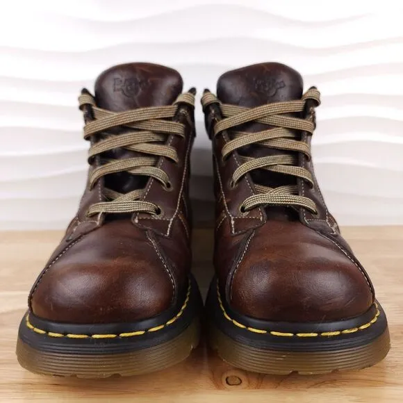 Dr Martens Boots Mens Size 10 Womens 11 Brown Leather Lace Up Ankle‎ Chunky Y2K