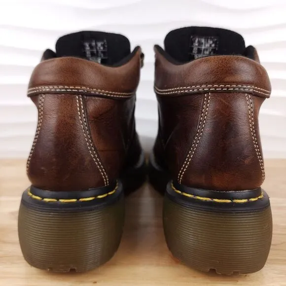 Dr Martens Boots Mens Size 10 Womens 11 Brown Leather Lace Up Ankle‎ Chunky Y2K