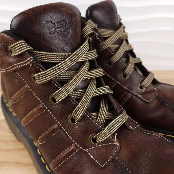 Dr Martens Boots Mens Size 10 Womens 11 Brown Leather Lace Up Ankle‎ Chunky Y2K