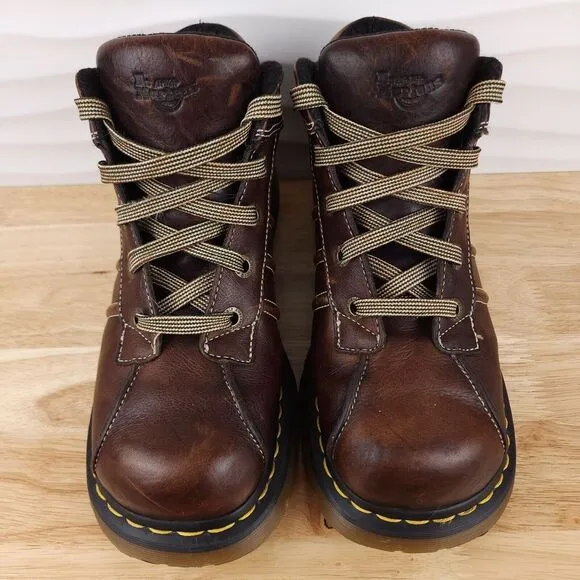 Dr Martens Boots Mens Size 10 Womens 11 Brown Leather Lace Up Ankle‎ Chunky Y2K