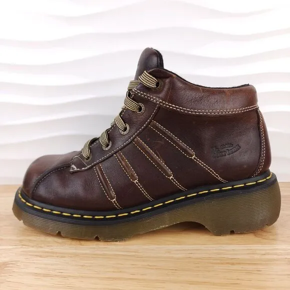 Dr Martens Boots Mens Size 10 Womens 11 Brown Leather Lace Up Ankle‎ Chunky Y2K