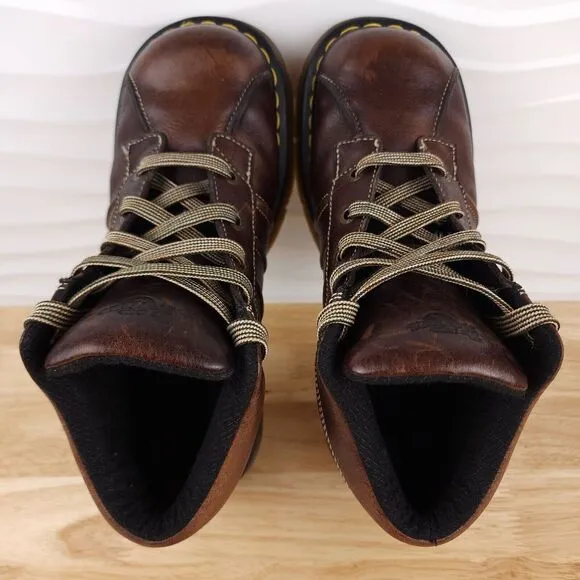 Dr Martens Boots Mens Size 10 Womens 11 Brown Leather Lace Up Ankle‎ Chunky Y2K