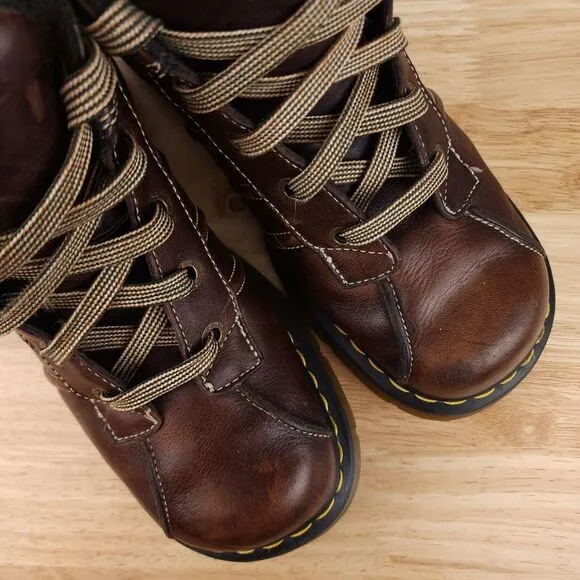 Dr Martens Boots Mens Size 10 Womens 11 Brown Leather Lace Up Ankle‎ Chunky Y2K