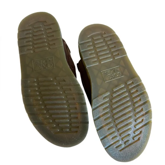 Dr Martens Brown Sherpa Sling Slides Shoes